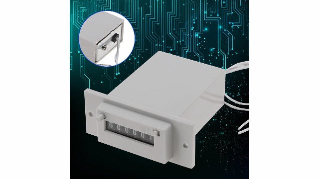 6-Digit Electromagnetic Pulse Counter AC 220V LCD Display Frequency Counter Pulse Signal Counter
