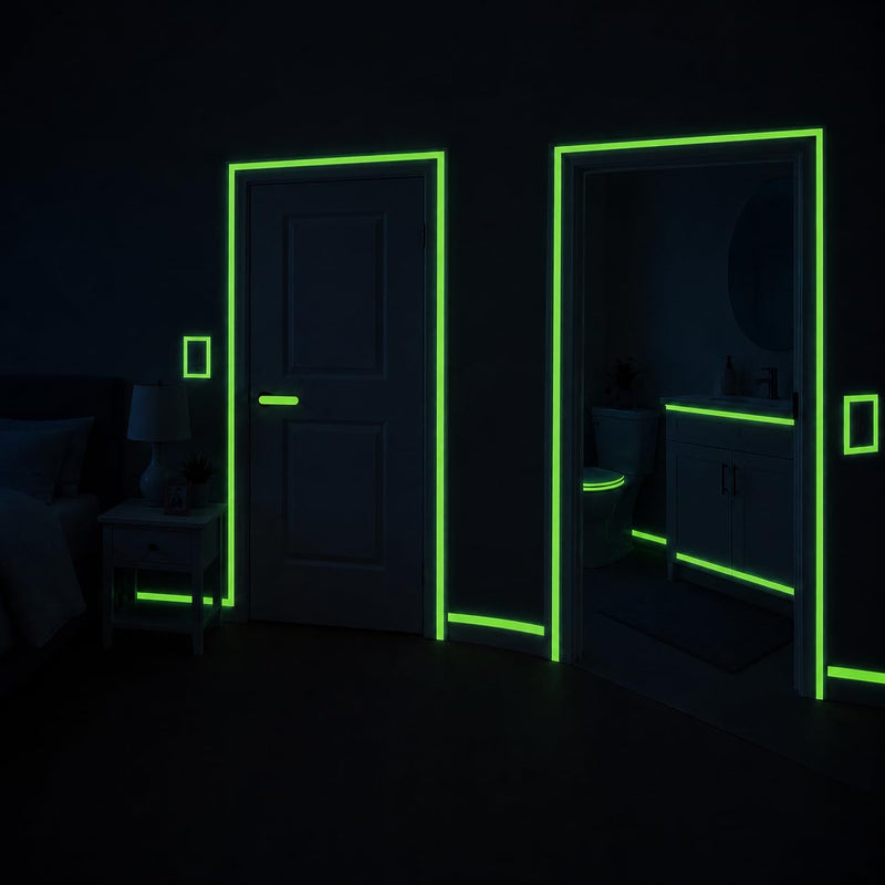 Glow in the Dark Tape 30 FT x 1 Inch, High Bright Luminous Tape for Safety and Decoration, Photoluminescent Glow Tape for Stair Edge, Halloween, Party Decorations, Green 1 Inch x 30 FT