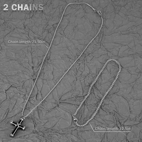 Ashes Urn Cross for Car Rear View Mirror Decor Stainless Steel Amulet Adult Men Christian Medal