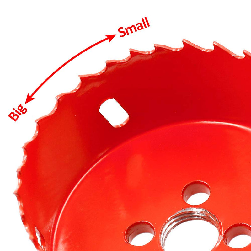 [Australia - AusPower] - 75mm/2.95 inch Hole Saw Bi-Metal Saw Drilling Tool with Twist Drill Bit & L Hex Wrench for Cornhole Boards Wood Plasterboard Plywood Plastic 75mm / 2.95" Red 