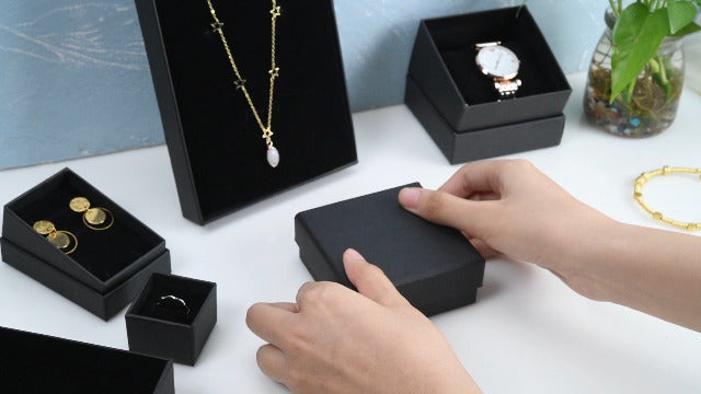 BENECREAT 12 Pack Kraft Rectangle Cardboard Jewelry Boxes Velvet Cushion Necklace Bracelet Kraft Box for Jewelry Set, 8.82 x 2.17 x 1.18 Inches, Black Necklace & Bracelet Box Necklace & Bracelet Box (8.82x2.17x1.18")