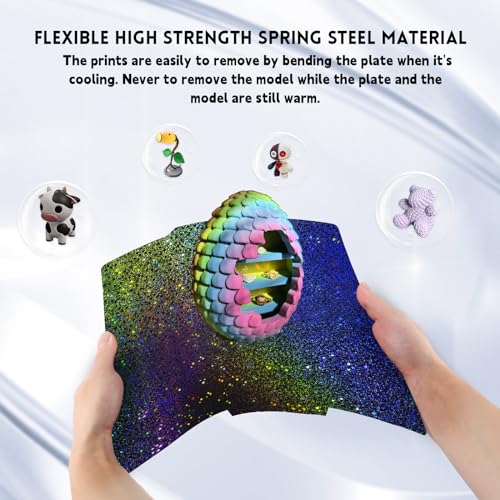 IdeaFormer 257x257mm Bambu Labs Build Plate Carbon Fiber PET+ Starry PEY Build Plate for Bambu Lab X1/P1P/P1S/X1C/A1 3D Printers, Plate Double Sides Spring Steel Flexible Platform