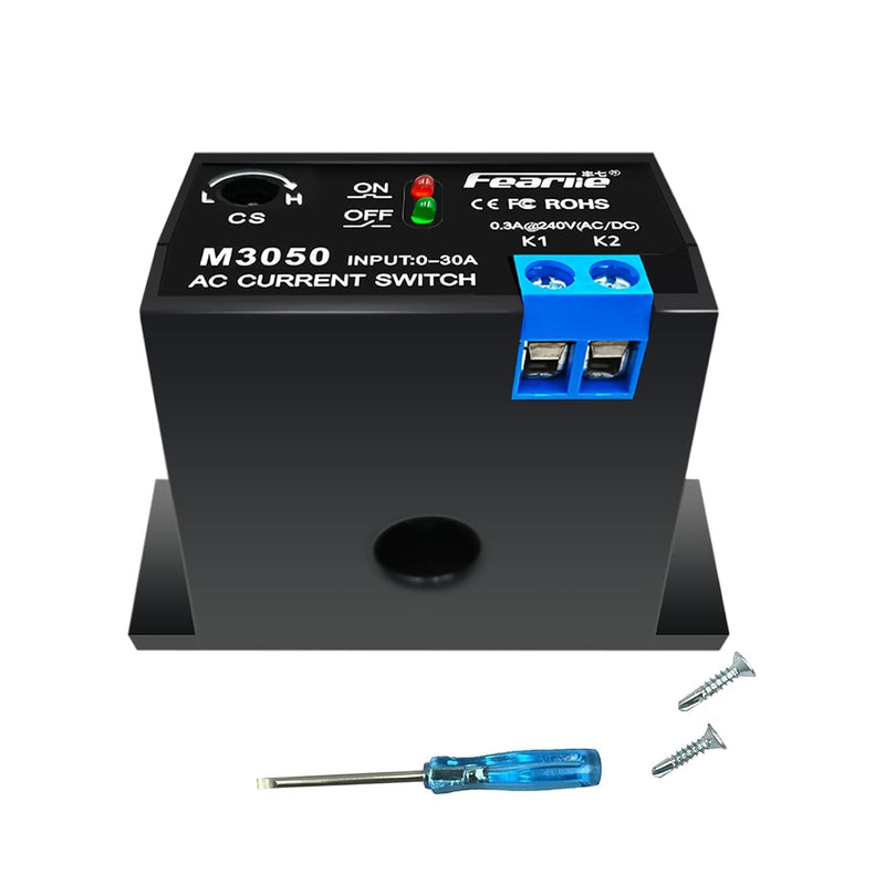 Current Switch AC Current Meter Switch 0-30A Normally Open Current Sensor Control Switch (M3050) M3050
