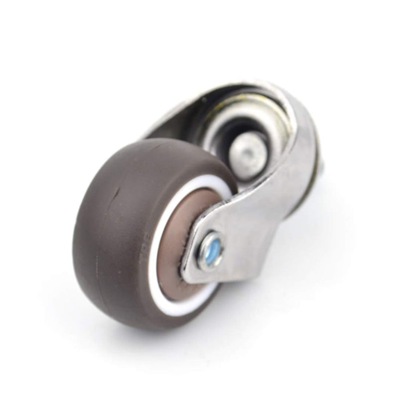 [Australia - AusPower] - 4-Pack 1 Inch Small Tiny Shopping Cart Wheel Swivel Caster Wheels Soft Rubber TPE M6x 15mm Mini Threaded Stem Caster Wheel, 33lb/15kg Load Capacity 
