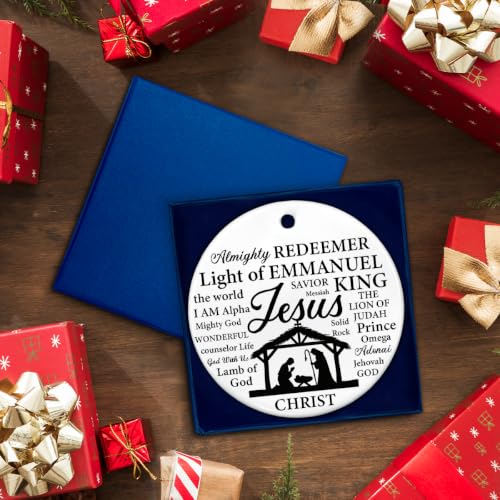 Jesus Nativity Christmas Ornament-Religious Christian Gifts for Women Men N