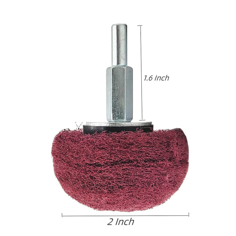 [Australia - AusPower] - 5PCS Non Woven Abrasive Buffing Wheels Polishing Wheel Drill Attachment Set, 2 Inch Scouring Pads Abrasive Mushroom Wheel Polishing Wheel with 1/4" Shank for Polishing Scrubbing and Cleaning Surface 
