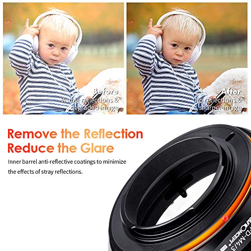 K&F Concept FD to M4/3 Lens Mount Adapter Ring Compatible for Canon FD Lens to Micro Four Thirds M43 Olympus Pen and Panasonic Lumix Cameras with Matting Varnish Design