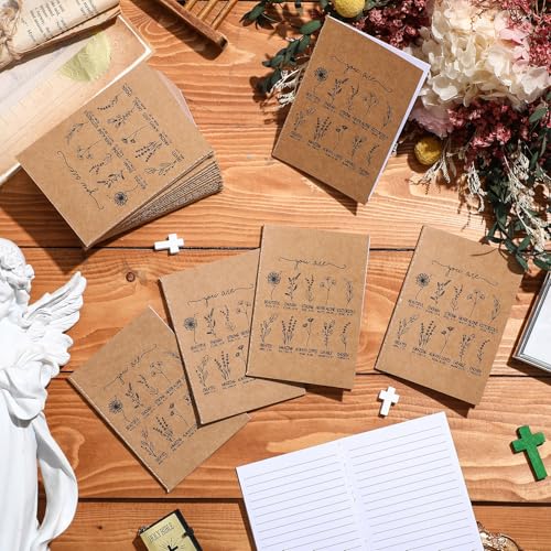 Humyoun 30 Pcs Christian Gifts Bulk Mini Christian Wildflower Notebook