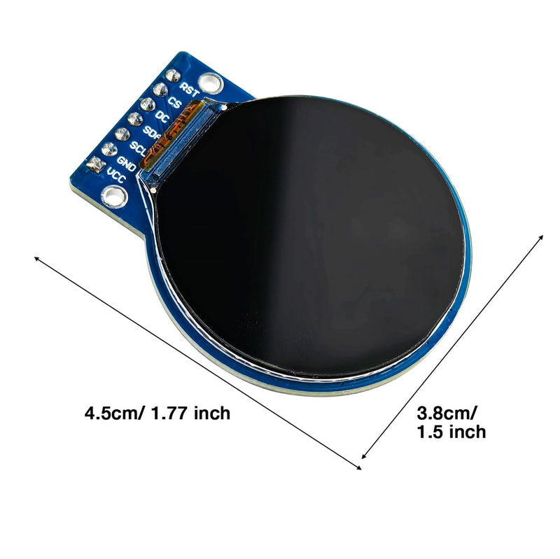 [Australia - AusPower] - 3PCS 1.28 Inch TFT LCD Round Display Screen Module RGB 240 * 240 GC9A01 Driver 4 Wire SPI for Arduino 