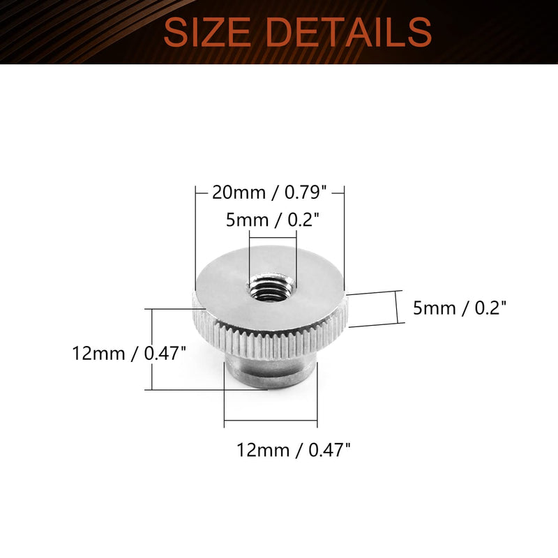 [Australia - AusPower] - MroMax 4Pcs Knurled Thumb Nuts, M6x1mm Through Hole 304 Stainless Steel Knobs Fasteners Round Hand Screw Nuts for 3D Printer Parts, Silver Tone M6 4 