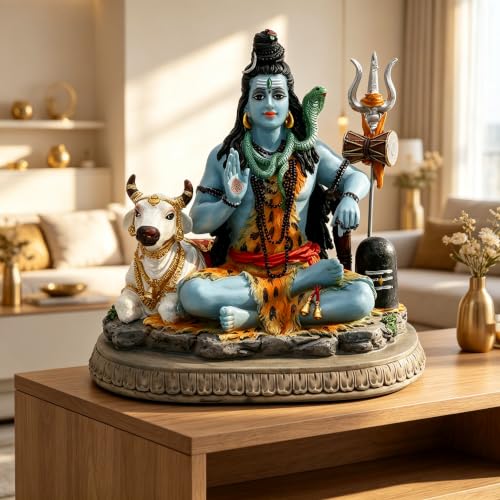 Lord Shiva with Nandi Statue Diwali Gifts Hindu Shiva Murti Pooja Item
