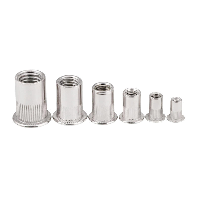 [Australia - AusPower] - M4 Stainless Rivet Nuts, 304 Stainless Steel Threaded Insert Nut Nutsert Rivnuts, 100Pcs M4 Silver 