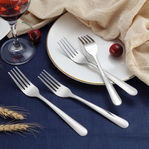 36-Piece Dinner Forks Set, Funnydin 7.1 Inches Stainless Steel Forks Silverware, Durable Table Forks Set, Use for Home, Kitchen and Restaurant - Mirror Polished, Dishwasher Safe Silver 7.1" - 36Pcs Dinner Forks