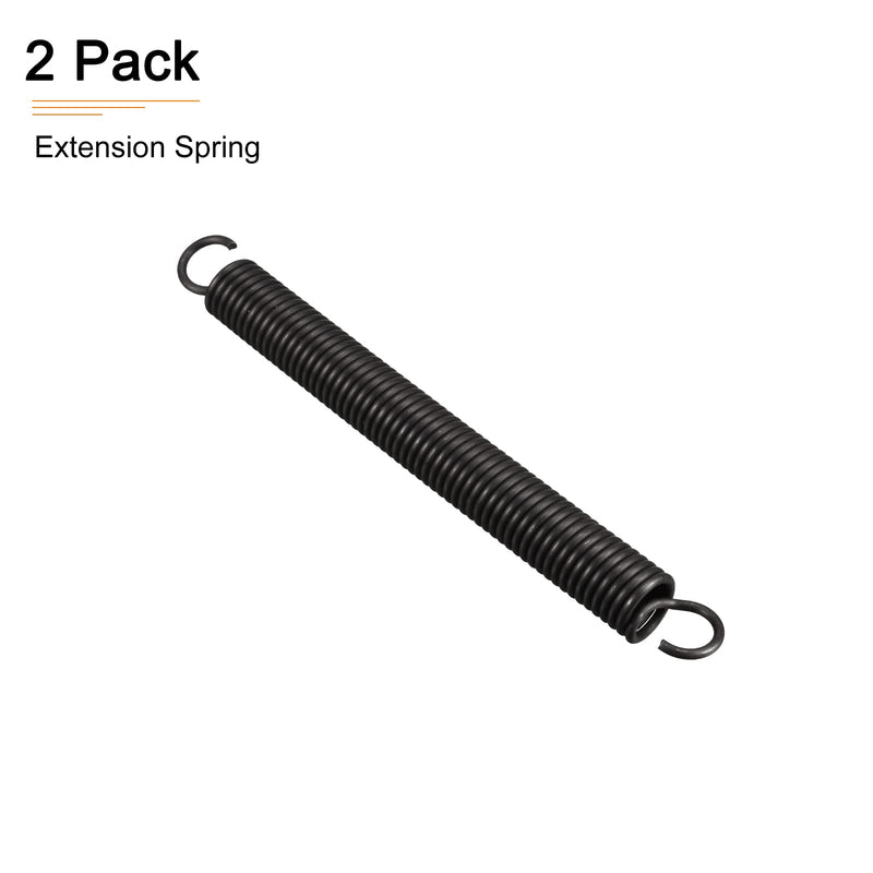 [Australia - AusPower] - 2.5x18x180mm(WxODxL) Extension Spring - 2Pack - Good for Home Repair Machinery - Manganese Steel Extended Compressed Spring - Black 2.5x18x180mm 