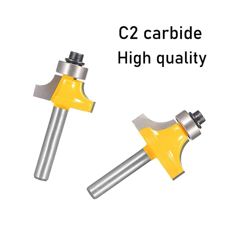 [Australia - AusPower] - Roundover Router Bit Set?4pcs Router bit Set?1/4 inch Shank?Radius in 1/8", 1/4", 3/16", 5/16"?Bearing Guide for Rounding Edge bit 