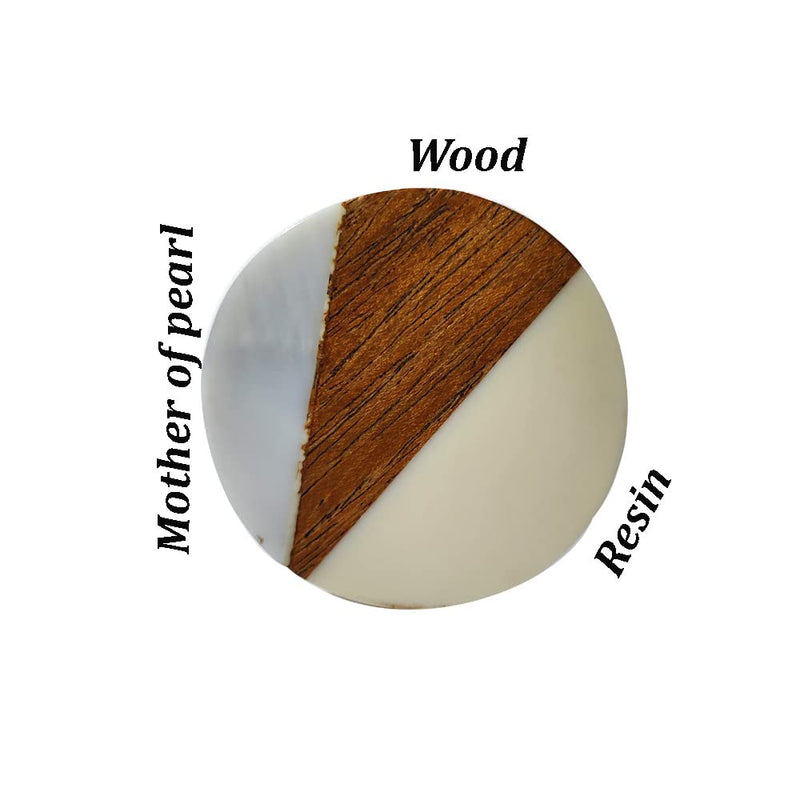 Perilla Home Set of 6 Wooden Knobs Decorative Knobs for Home Kitchen Cabinet Hardware Cupboard Door Dresser Wardrobe and Drawer Pulls (Off White) Off White