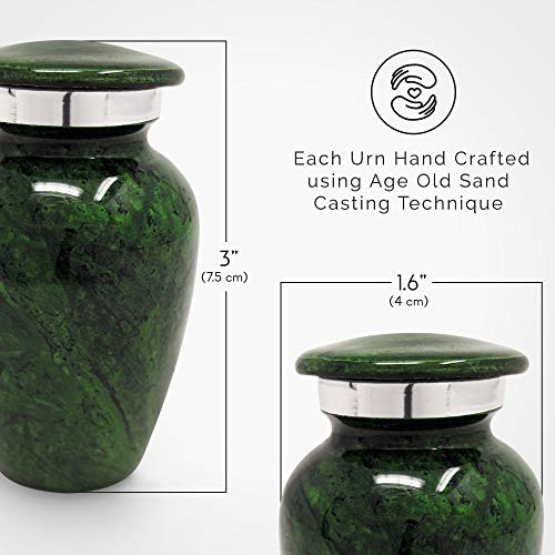 4 Pack Small Cremation Urn for Human Ashes Keepsake | Miniature Little Memorial for Ashes | Personal Cremation Keepsake | Mini Ash Holder | Elegant Tribute for Loved Ones | TSA Travel Compliant Green 4 Green