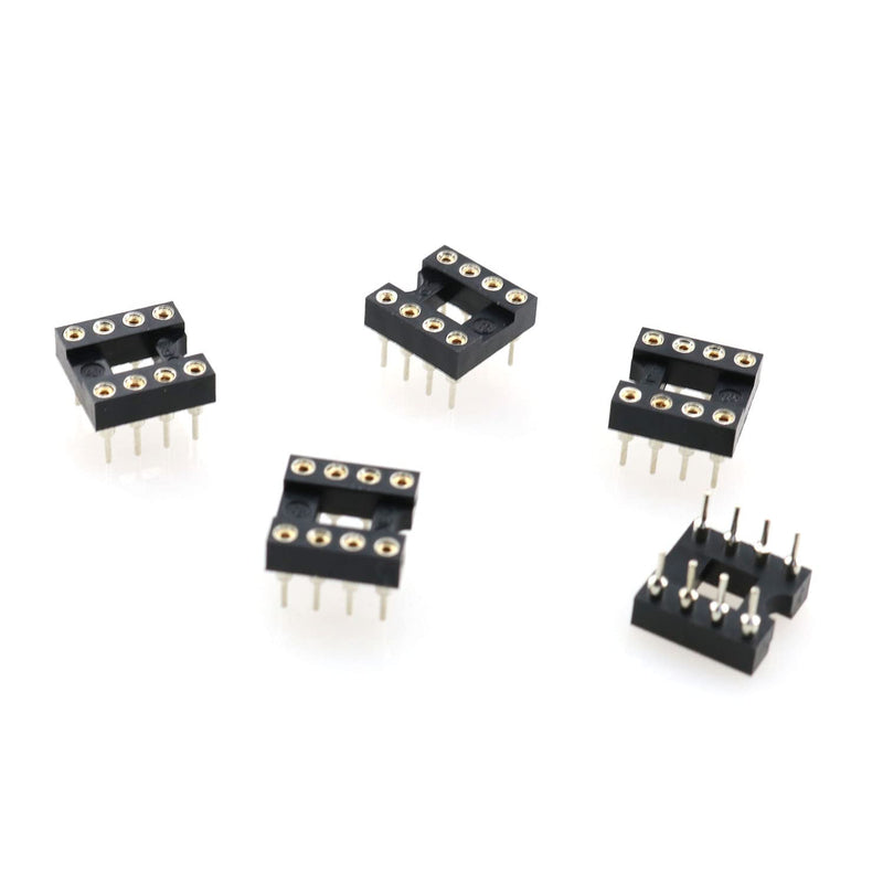 [Australia - AusPower] - IC Socket 20PCS 2.54mm Pitch 7.6 Row Pitch 2 Row 8 Round Pins Soldering DIP IC Chip Socket Adaptor 