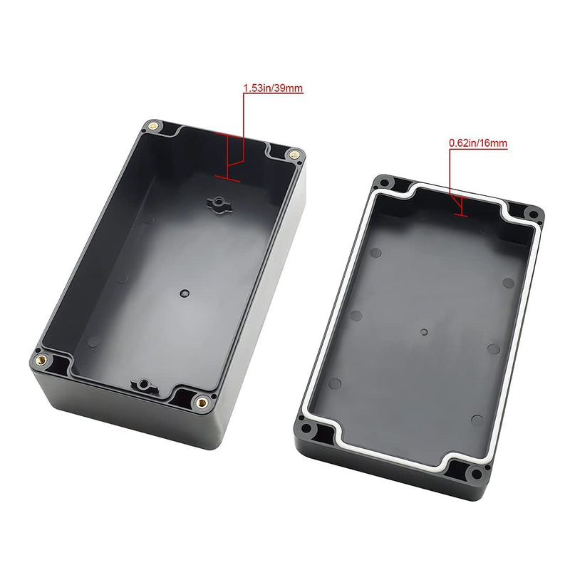 [Australia - AusPower] - LeMotech Project Box ABS Plastic Junction Box IP65 Waterproof Electrical Boxes Universal Enclosure Black 6.2X 3.5X 2.4 inch (158x90x60mm)?Pack of 1? 6.2"x 3.5"x 2.4" 1 pack 