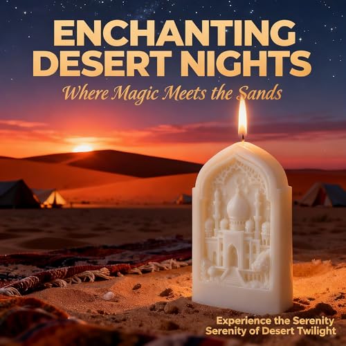 White Carved Islamic Religious Theme Scented Candle White-Palace
