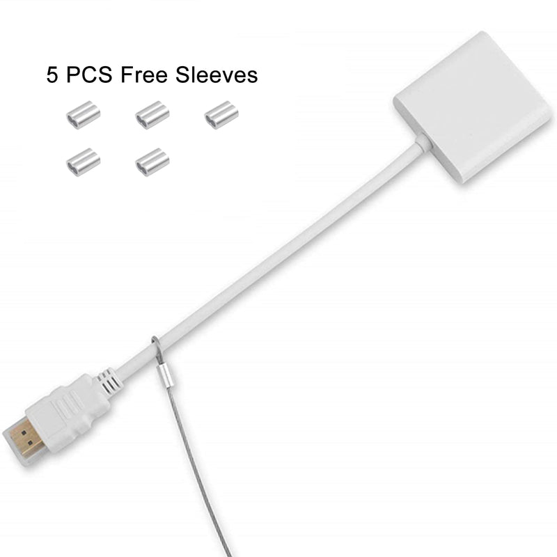 [Australia - AusPower] - 30 Pack Adjustable Cable Tether Universal Computer Adapter Lock Kit DIY Kit Stainless Steel wiht Nylon Coat Tether Computers Adapters/Dongles/HDMI Adapter/VGA Adapter/DP Adapter/Mac Adapter 30 