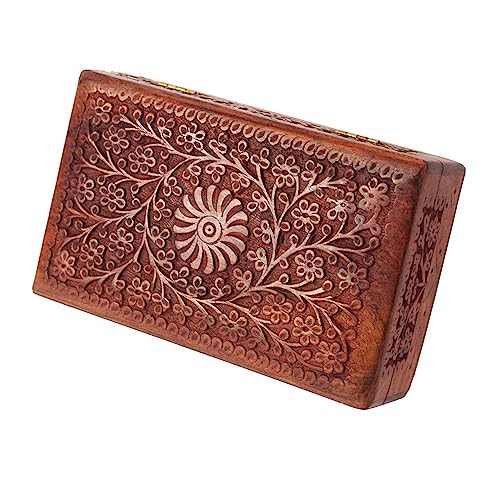 Jewellery Box for Women Wooden Jewel Organizer Hand Carved Jewellery box, Wooden Jewelry Organizer box, Vanity Jewelry Boxes for Women, Handmade wood box (12 x 8 Inch) 12 x 8 Inch