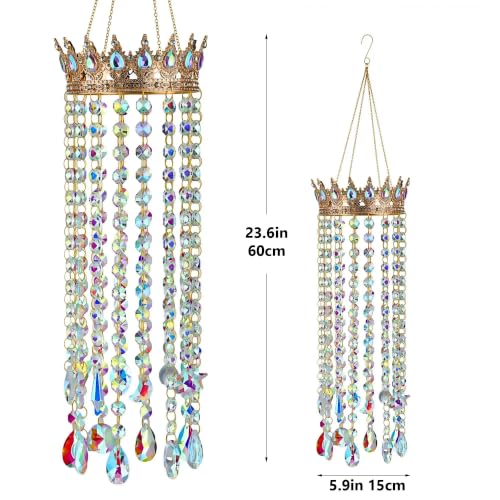 23.5'' Crown Crystal Suncatcher for Window Hanging Garden Sun Catcher Decor Crown-large