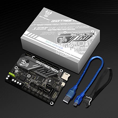 BIGTREETECH SKR Mini E3 V3.0 Control Board with TMC2209 UART Stepper Driver New Upgrade 32Bit Silent Board Compatible Ender3 V2, Ender3 Pro, Ender3 V2 3D Printer(with Cable adapts to ender3 v2 screen)