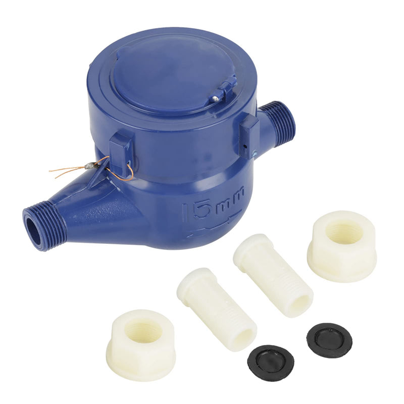 [Australia - AusPower] - Water Meter, DN15 Plastic Cold Water Meter Water Wet Measuring Tool for Home Garden 