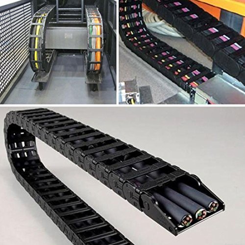 [Australia - AusPower] - URBEST 10mm x 15mm Black Plastic Flexible Nested Semi Closed Drag Chain Cable Wire Carrier 1M for Electrical Machines 10x15mm 