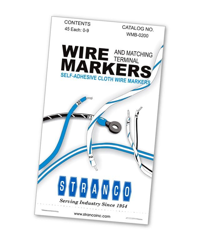 Premium Wire Marker Book Numbered 0-9 for Cable Management, Vinyl-Coated, High-Tack Adhesive, Electric Panel Wire Labels 10 Pages/Book Pack of 1