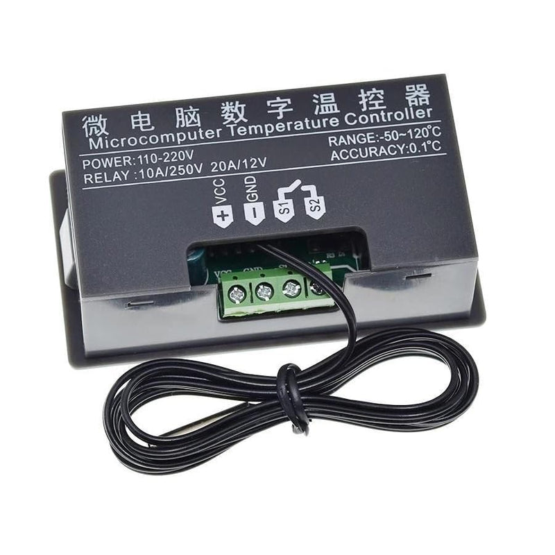 [Australia - AusPower] - Taikuwu W3230 Digital Thermostat 12 V 20 A with LED Display -50 °C to 110 °C, Temperature Controller with Temperature Sensor, High Temperature Alarm for Fridge/Freezer/Heating (1 m Cable) 