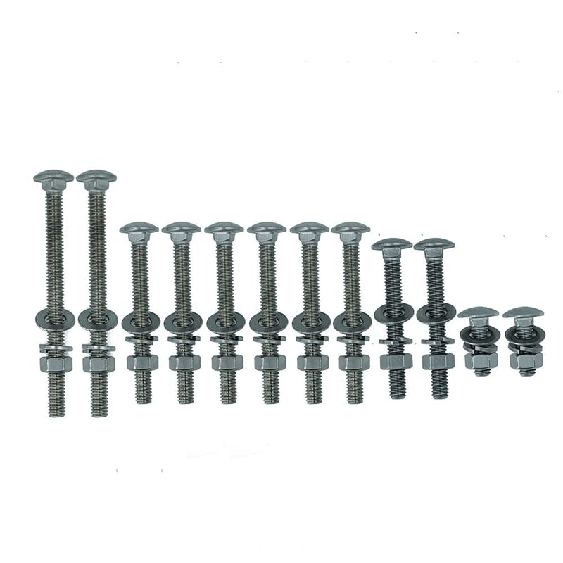 [Australia - AusPower] - 304 Stainless Nuts and Bolts, Carriage Bolts, Wheelbarrow Parts, Wheelbarrow Handles Replacement Kit 