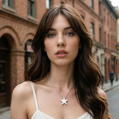 zeqingjw Star Shape Urn Necklace for Ashes Stainless Steel Urn Pendant Cremation Jewelry for Ashes Memory Keepsake Gifts Jewelry for Women Men Silver Star