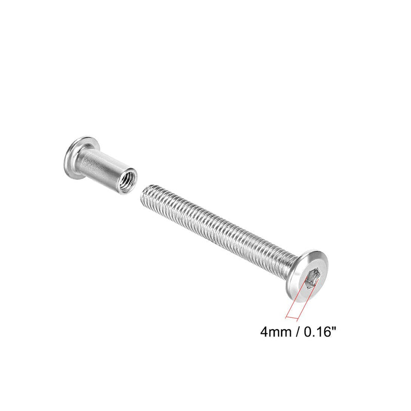 [Australia - AusPower] - uxcell Screw Post Fit for 5/16"(8mm) Hole Dia, Male M6x35mm Belt Buckle Binding Bolts Leather Fastener Stainless Steel 5 Sets 35mm 