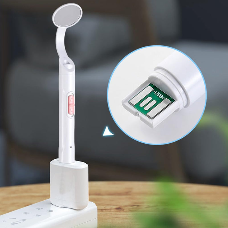 Sarini 2 Piece Dental Mirror with Light - USB Mouth Mirror with Direct-to-Use Anti-Fog Technology, Ideal for Doctors and Home Use