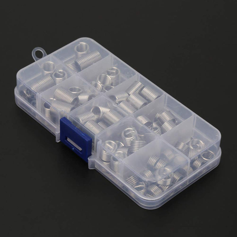 [Australia - AusPower] - 80Pcs M8x1.25 Threaded Inserts, Stainless Steel Thread Drill Repair Insert Sleeve with Storage Box 