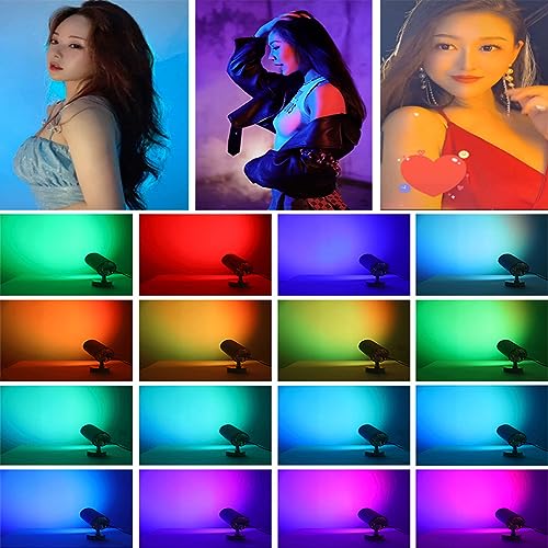 RGB Photography Lighting Spotlight LED Video Light Continuous Output Studio Lighting with Remote Adjustable Focus (Black)…