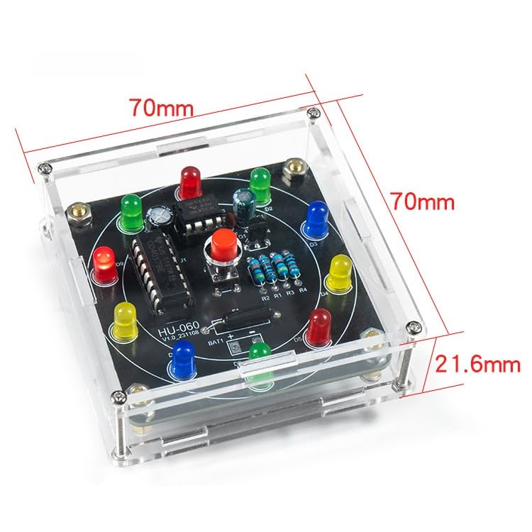 DIY Soldering Kit for a Lucky Carousel, Electronics Soldering Kit with LED Wheel of Fortune, 3-5V | Soldering Project Kit with Components, PCB & Acrylic Housing, Soldering Kits for Adults, Soldering Iron Beginners & Soldering Enthusiasts