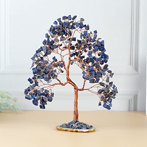 Crocon® Lapis Lazuli Crystal Tree of Life Gifts for Women, Gemstone 10 inch Bc Lapis Lazuli (Copper Wire)