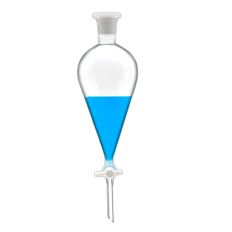 Borosilicate Glass 1000ML Separating Funnel Heavy Wall Conical Separatory Funnel with 24/40 Joints and PTFE Stopcock Lab,Food,pear - 1L 1000.0 Milliliters 1 HD-LA-0202