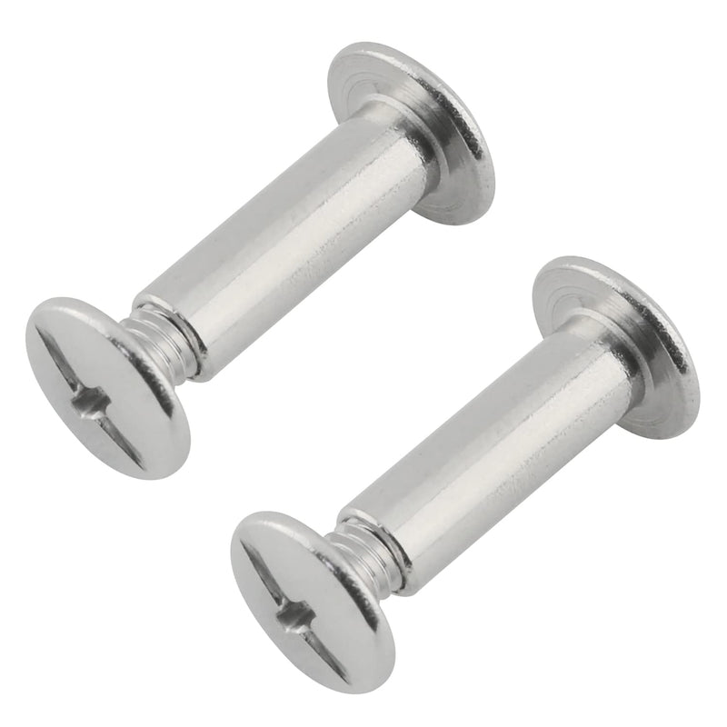 [Australia - AusPower] - Chicago Screw ZZLZX 20Sets 5mm X 15mm Nickel Plated Chicago Binding Screws, Round Cross Head Stud Screw Posts, Phillips Nail Rivet 