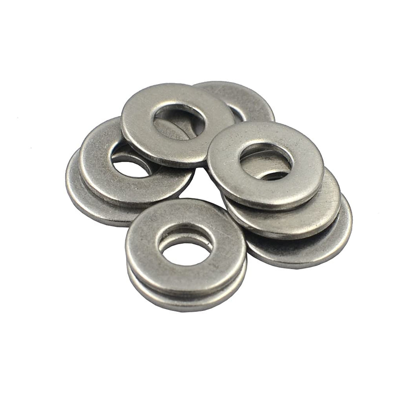 200 pcs #8 304 Stainless Steel SAE Flat Washer, Outer Diameter 7/16 inch Washers Assortment Kit 200