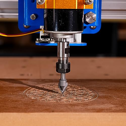 SpeTool Chamfer Cutter 6 mm Shaft Engraving Cutter 60 Degree 2 Flutes Solid Carbide Engraving Cutter V Groove Cutter 12 mm Cutting Diameter CNC Cutter End Mill Wood Cutter for Router for Router for Beveling V-Grooves