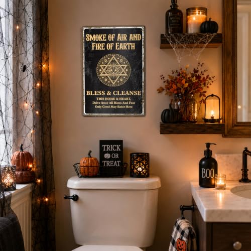 Witchy Spiritual Metal Sign, Evil Eye Bless Cleanse Home Wall Decor W01