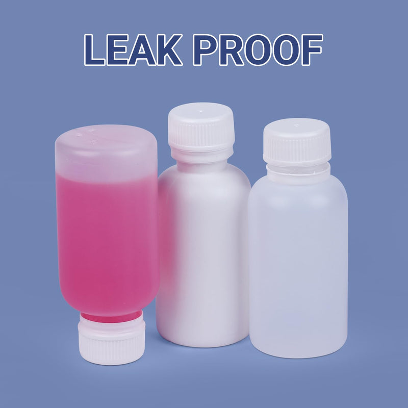 [Australia - AusPower] - 3oz/100ml Plastic Food Grade Storage Bottles, Wide Mouth HDPE Chemical Reagent Sample Bottle Liquid Containers with Sealed Caps (Translucent, 4 Pcs) Translucent 3oz 
