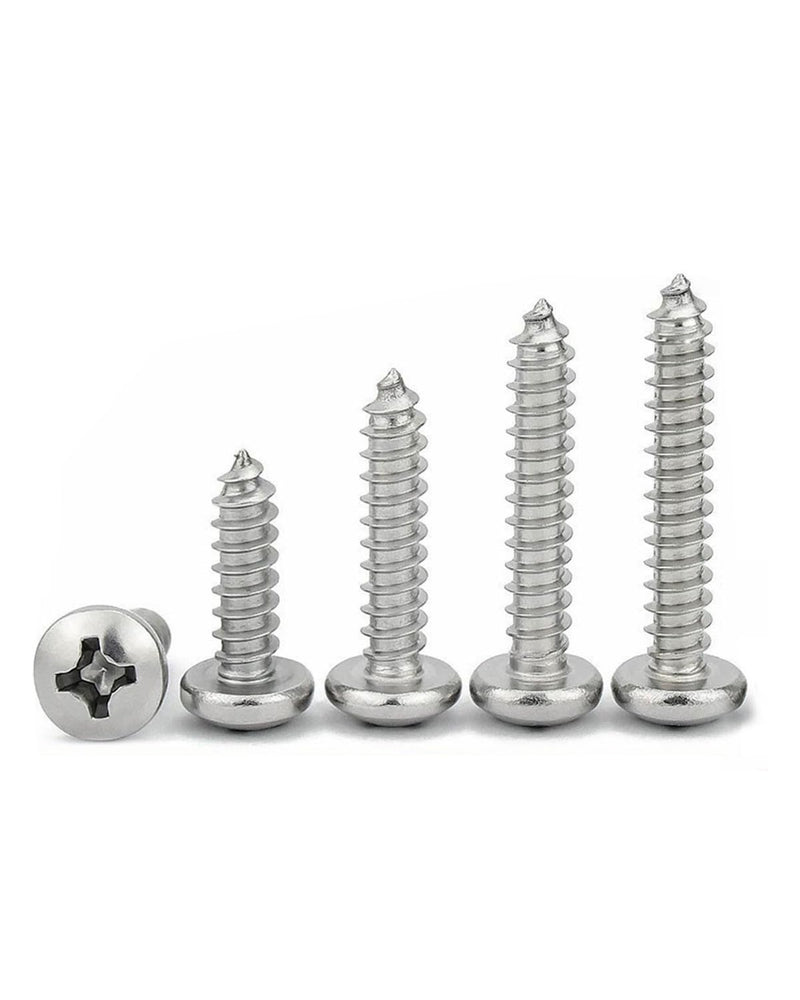 [Australia - AusPower] - #4 x 1/4"(1/4" to 1-1/2" Available) Pan Head Phillips Screws Sheet Metal Self-Tapping Screws, 304 Stainless Steel Screw, 100 PCS #4 x 1/4" 