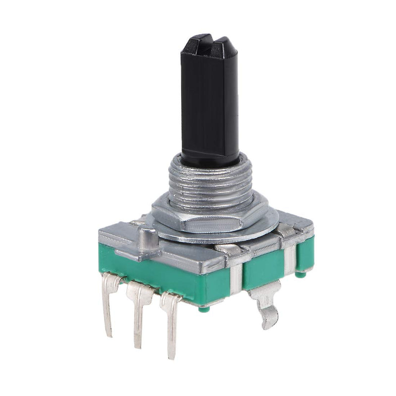sourcing map 2pcs 360 Degree Rotating Coding Switch EC16 5 Strip 20mm D Shank Black (black 6)