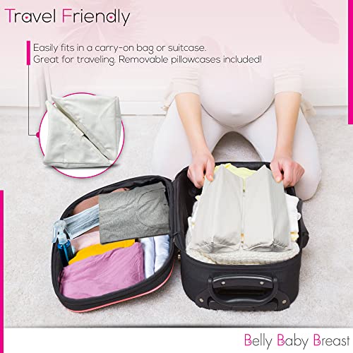 Set of two Belly Baby Breast Pillow wedge pillows for side sleepers and pregnancy, providing support and comfort.