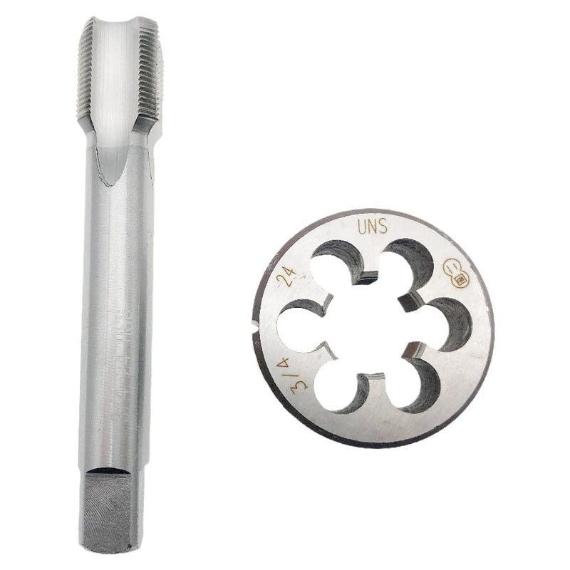 [Australia - AusPower] - 3/4"-24 Tap and Round Die Set RH 3/4 x 24 UNS Thread Tap and Die Right Hand HSS, 3/4-24 Thread Die Machine Screw,3/4-24 Tap, 3/4x24 Die 